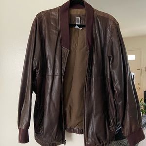 Vintage Genuine Leather Bomber Jacket